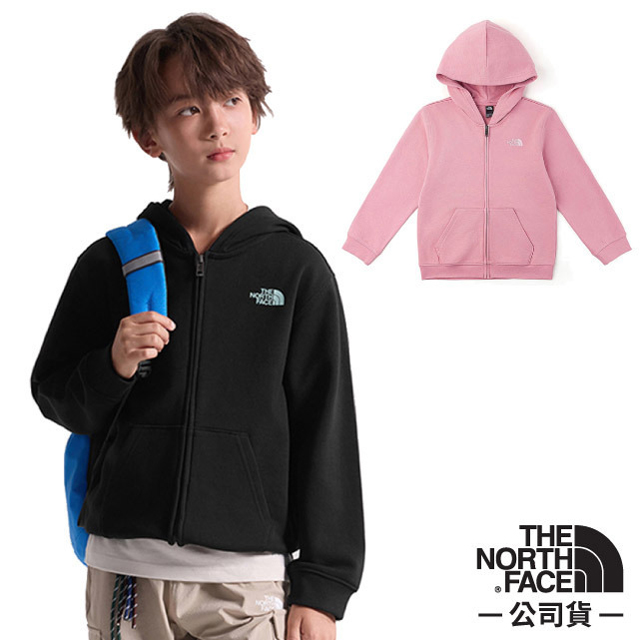 The North Face 北面 童/青少年 質感棉質背面印花連帽外套.休閒運動居家保暖夾克/ 8JMA