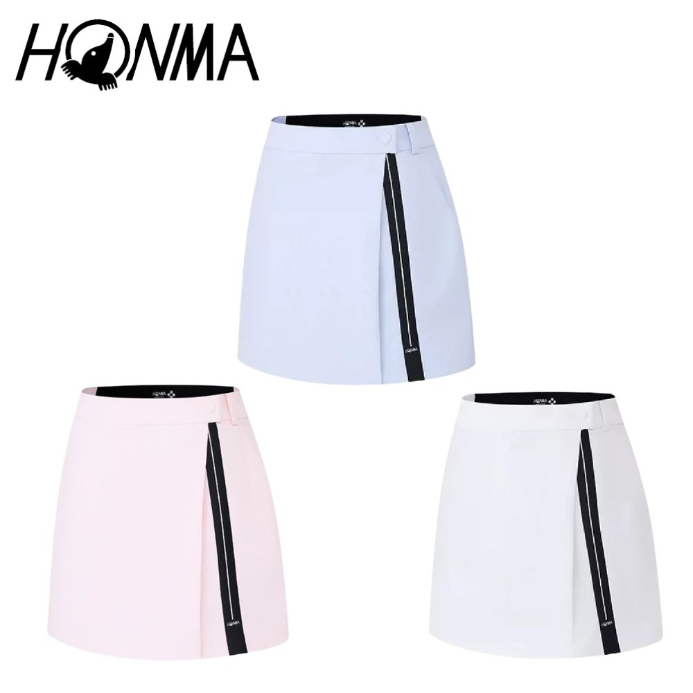 HONMA 本間高爾夫 女款鬆緊運動短裙 2026春夏新款 (XS-L 白色/粉色/藍色HWMC902R212)