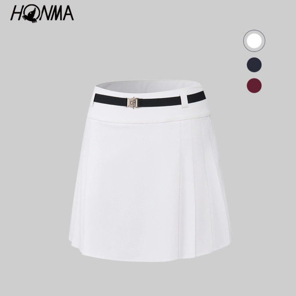HONMA 本間高爾夫 女款百褶短裙 2026秋冬款 日本高爾夫專業品牌 (XS-L 白/藏青/酒紅色 HWMQ902R224)
