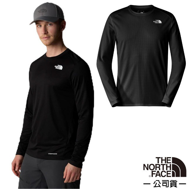 The North Face 北面 男 SHADOW 輕薄透氣長袖圓領T恤.休閒運動上衣/83UD-JK3 太空黑