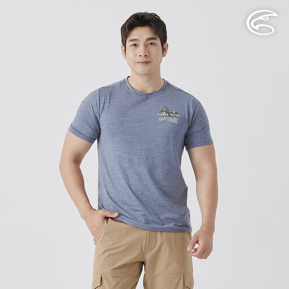 ADISI 男WINCOOL涼感乾爽機能圖T AL2511107 海藍 (M-3XL)