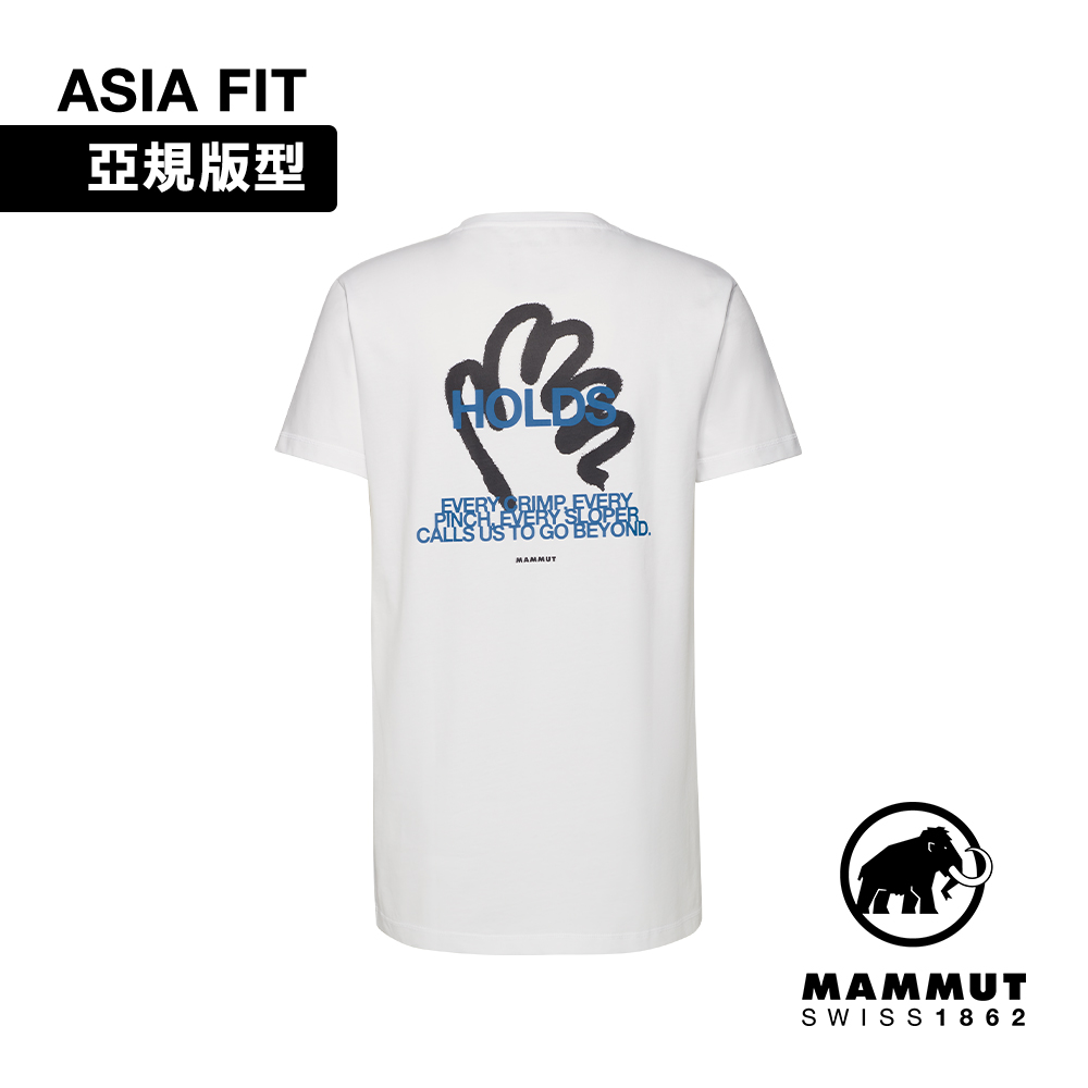MAMMUT 長毛象 Massone T-Shirt AF Hold 有機棉透氣短袖T恤 男款 白色 #1017-06121
