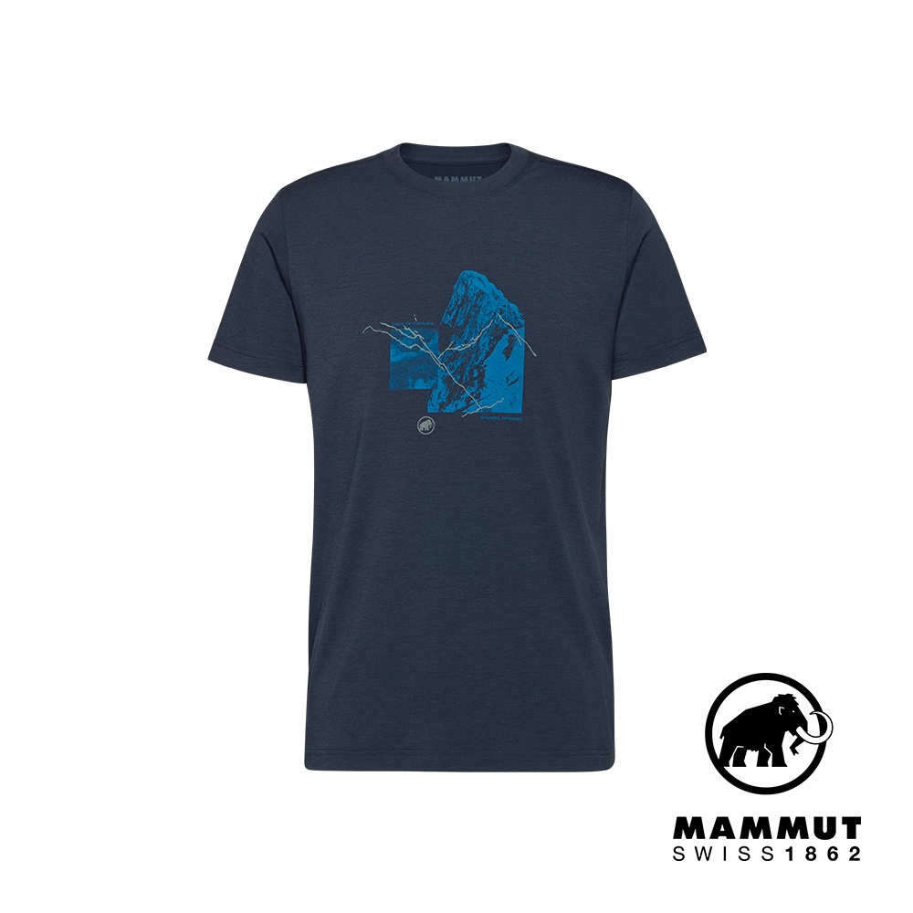 MAMMUT 長毛象 Mountain T-Shirt Men 4208m 有機棉混紡機能短袖T恤 男款 海洋藍 #1017-06500