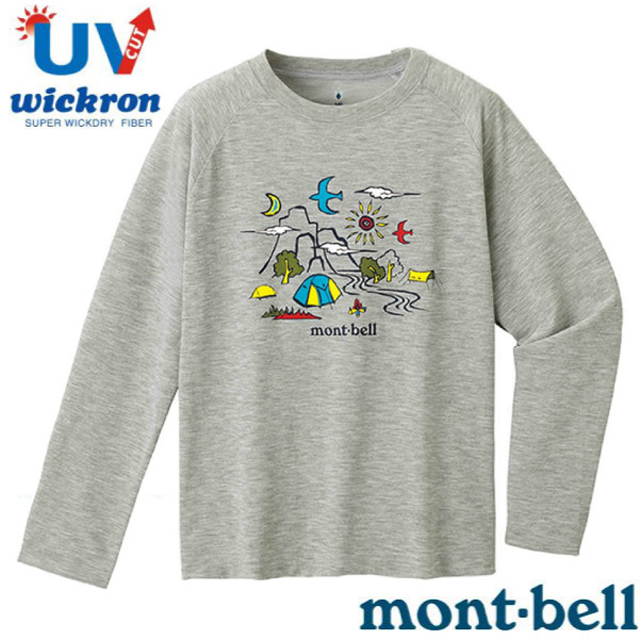 MONT-BELL 童 Wickron 吸濕排汗印花LOGO長袖T恤.上衣/ 1114259
