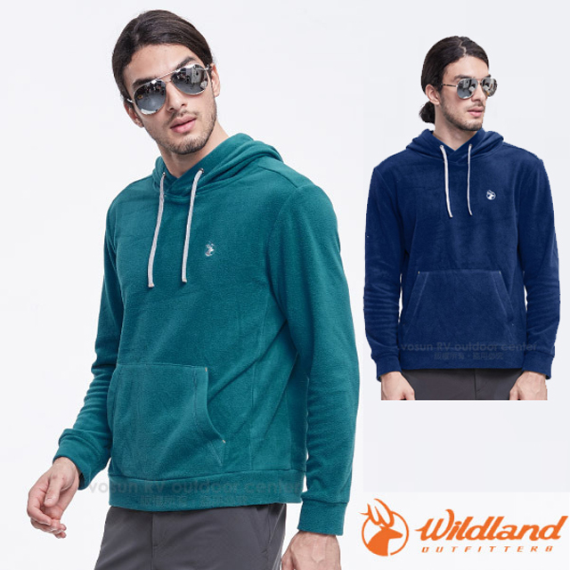 WILDLAND 荒野 男 彈性PILE連帽保暖上衣.長袖立領衫/ 0A82506