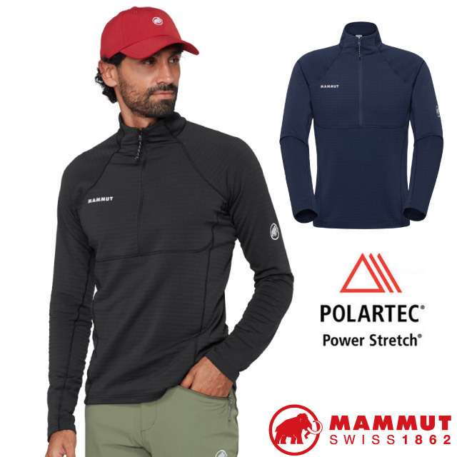 MAMMUT 長毛象 男 Taiss ML Half Zip Pull 拉鍊半開襟保暖長袖上衣.刷毛中層衣/ 1014-07340