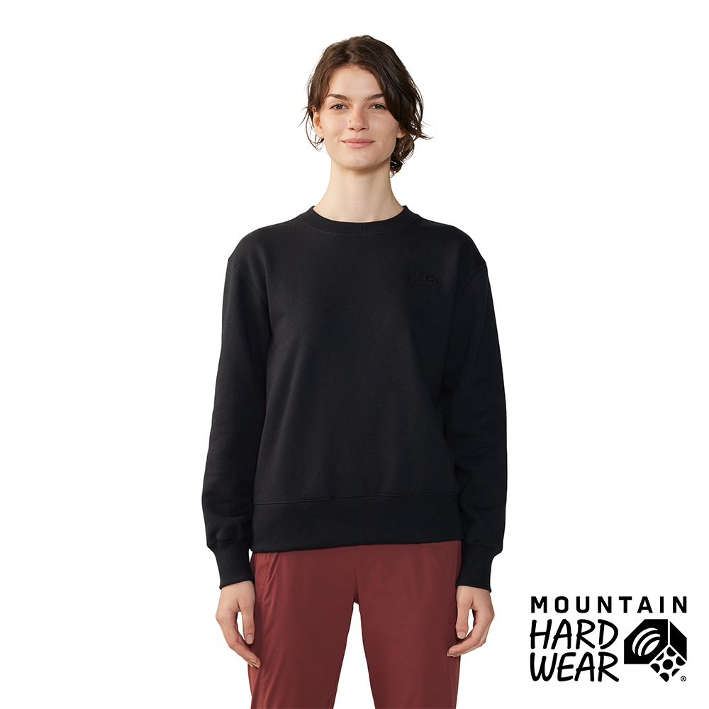 Mountain Hardwear MHW Logo Pullover Crew 舒適輕盈純棉原領長袖 女款 黑色 #2004341