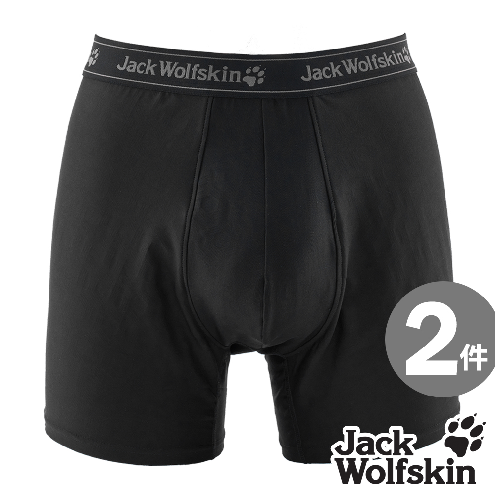 Jack Wolfskin 2件組 黑 消臭石墨烯透氣親膚內褲 四角褲 (黑)