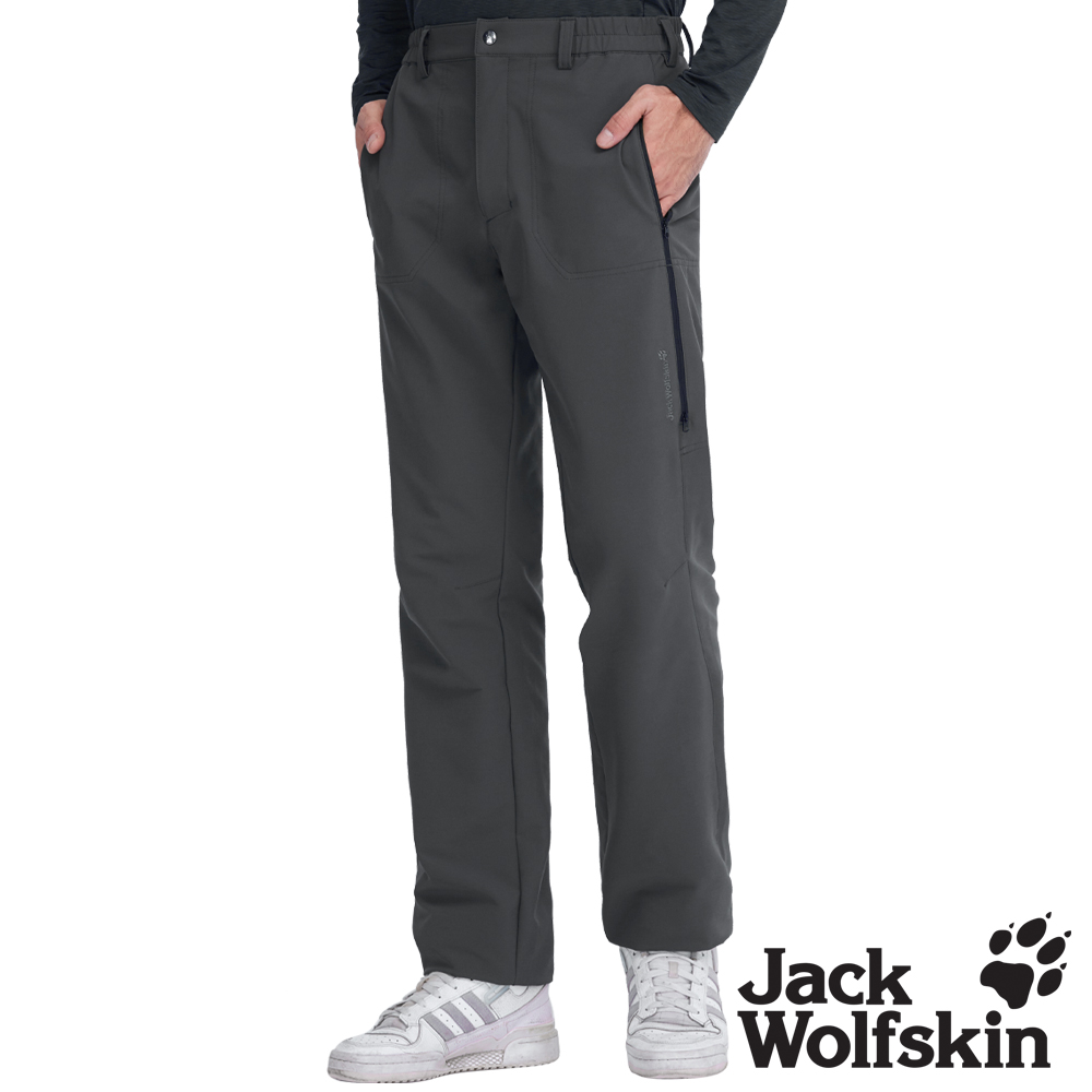 Jack Wolfskin 男 保暖彈性休閒長褲 透氣快乾登山褲『鐵霧灰』