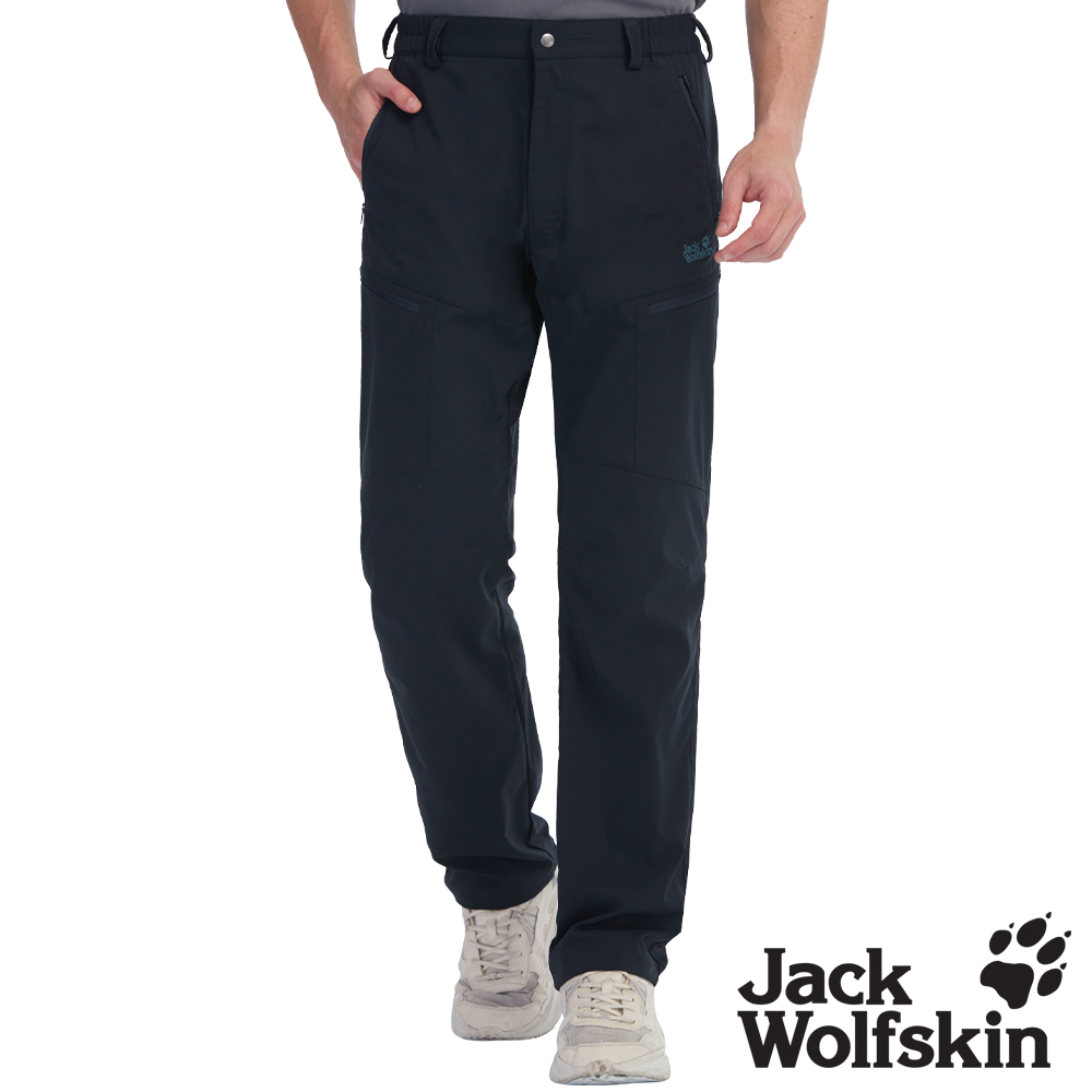 Jack Wolfskin 《網路限定款》男 極簡彈性休閒長褲 登山褲『夜藍』