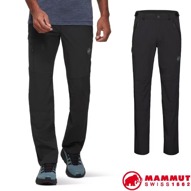 MAMMUT 長毛象 男 Runbold IV Pants 多功能登山健行長褲.運動休閒褲/可調式腰帶.UPF 50+.吸濕排汗/1022-02580-0001 黑