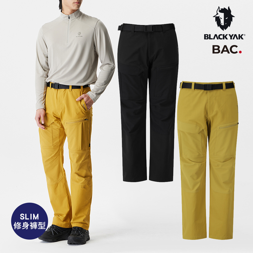BLACKYAK 男 MAPLE登山長褲(曠野黃/黑色)-秋冬 附腰帶 3D立體剪裁 健行登山褲-BYEB2MP205