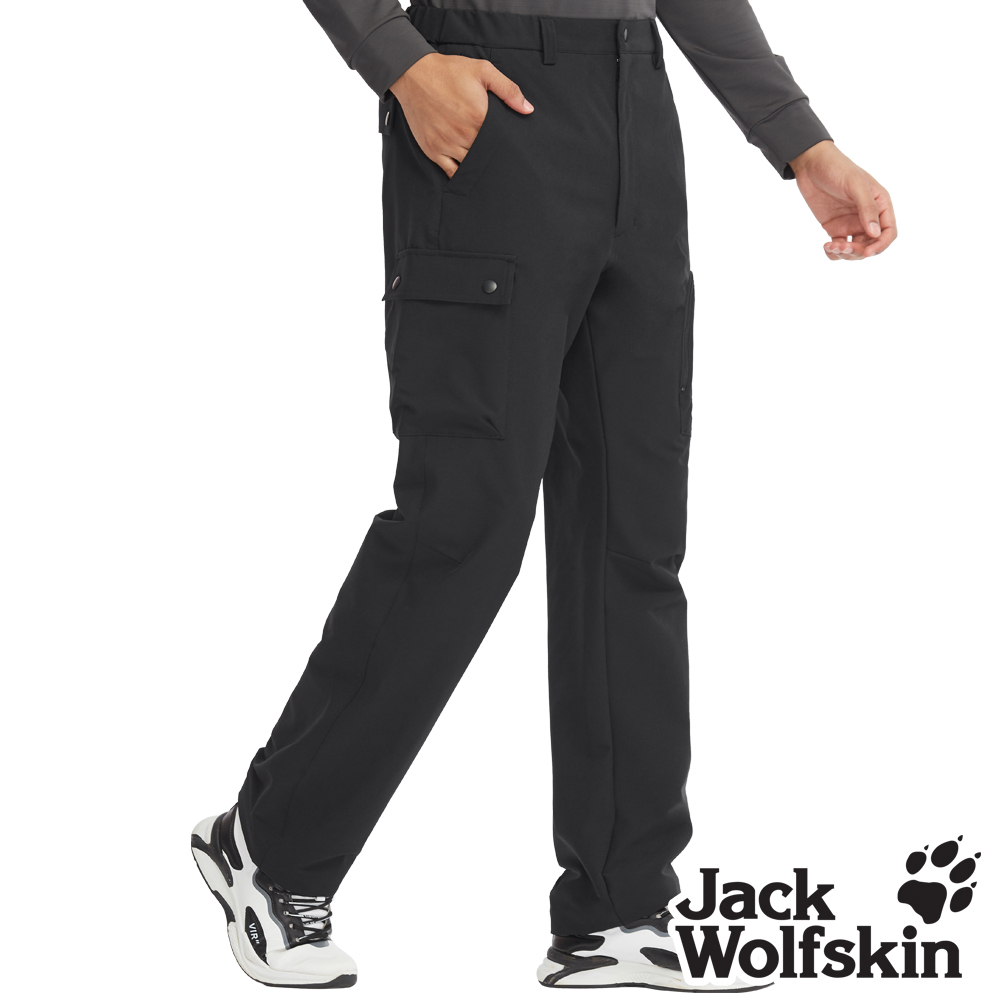 Jack Wolfskin 男 石墨烯吸排多口袋休閒長褲 彈性登山褲『黑』