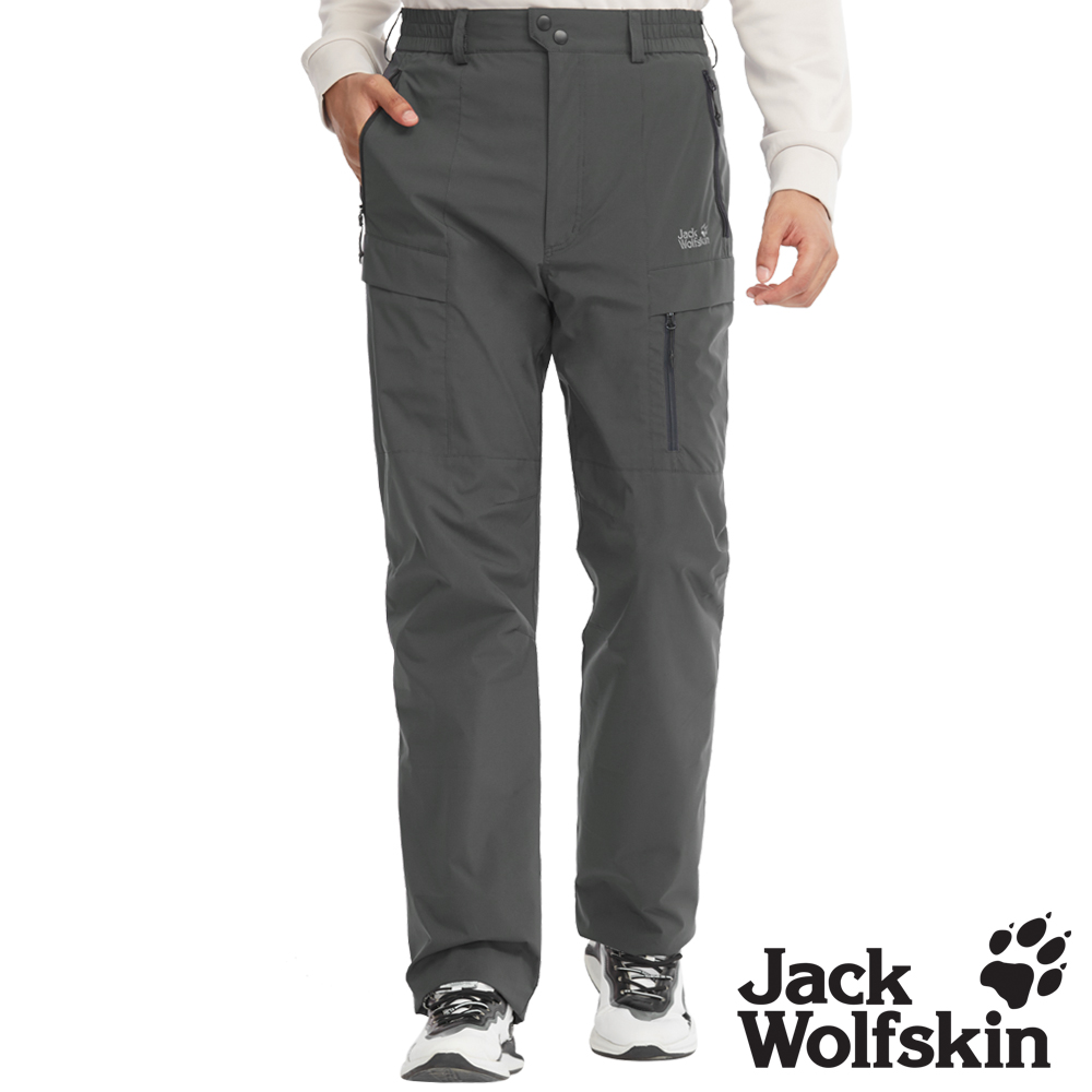Jack Wolfskin 男 防風雪褲 防潑水保暖褲 厚刷毛內裡休閒褲『岩灰』