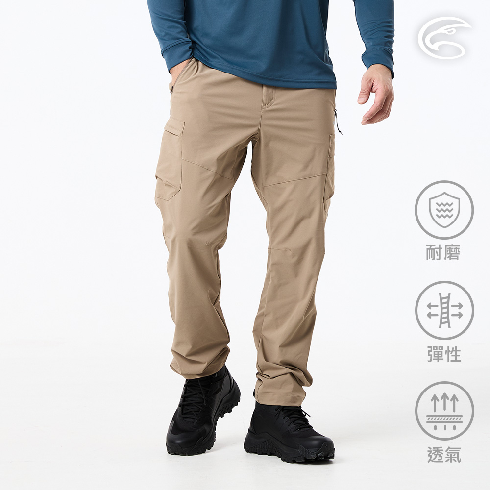 ADISI 男四向彈極耐磨透氣機能健旅褲(兩側口袋) AP2611095 沙卡 (M-2XL)｜四面彈性 登山健行 快乾 休閒褲