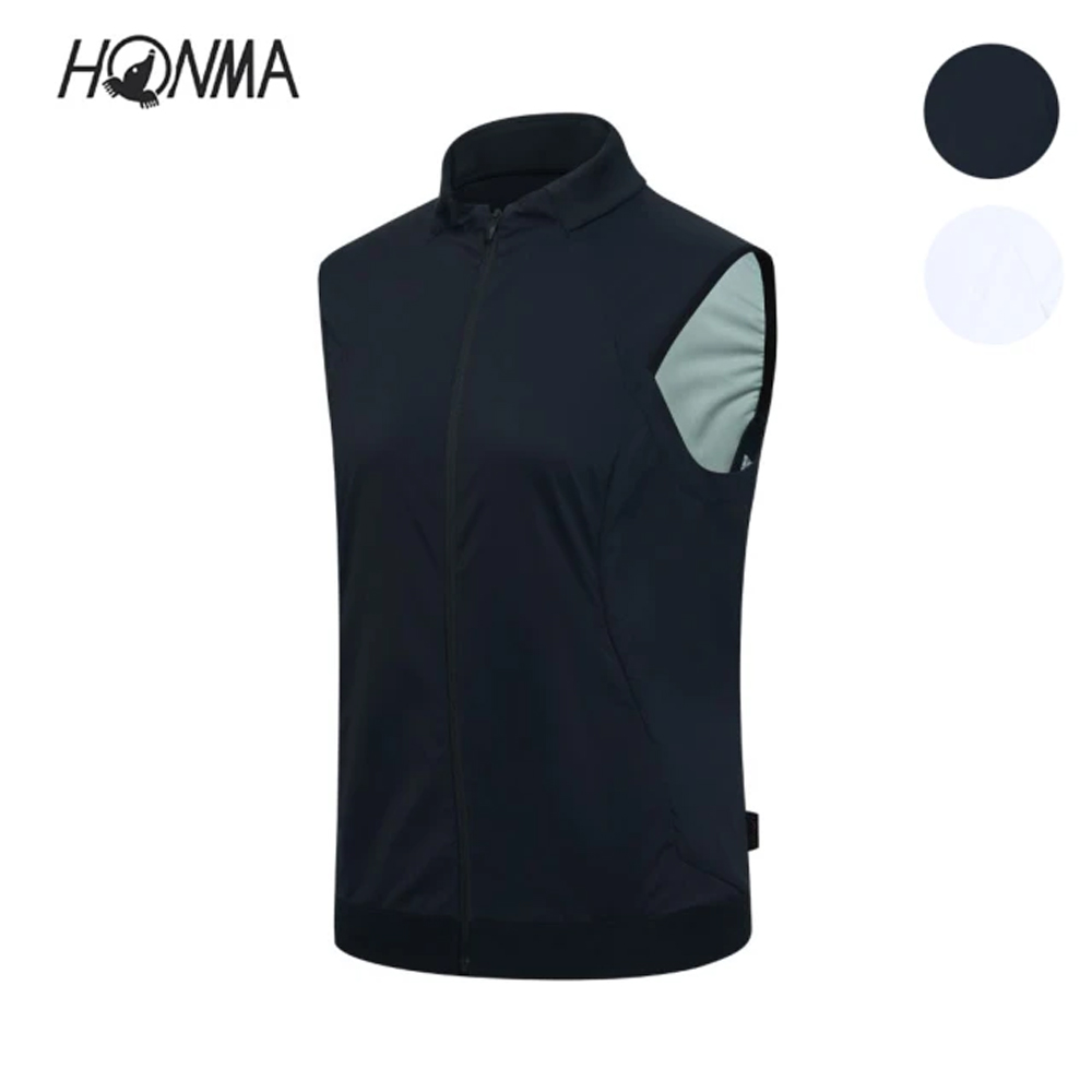 HONMA 本間高爾夫 女款輕量透氣拉鍊背心 日本高爾夫專業品牌(XS-L白色、黑色任選HWJQ320R605)