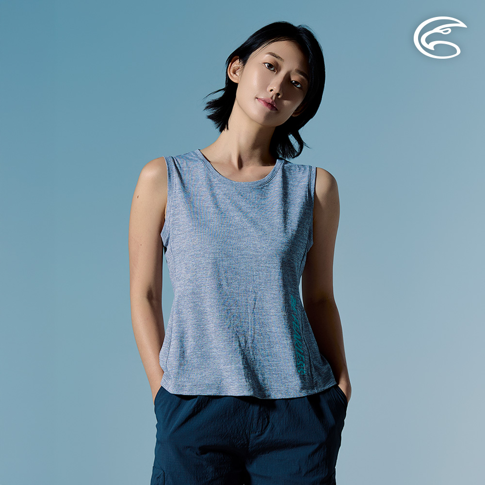 ADISI 女輕量散熱超透氣抑菌消臭背心 AV2611028 麻灰 (S-2XL)|吸濕排汗 快乾 防臭 輕量 排汗衣