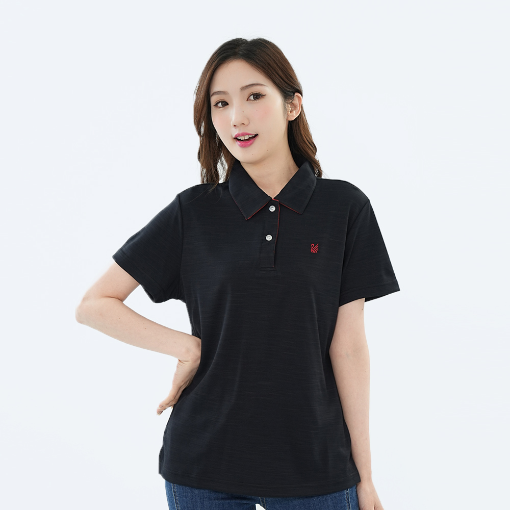 遊遍天下 MIT女款抗UV吸濕排汗環保紗機能POLO衫GS1022 黑色