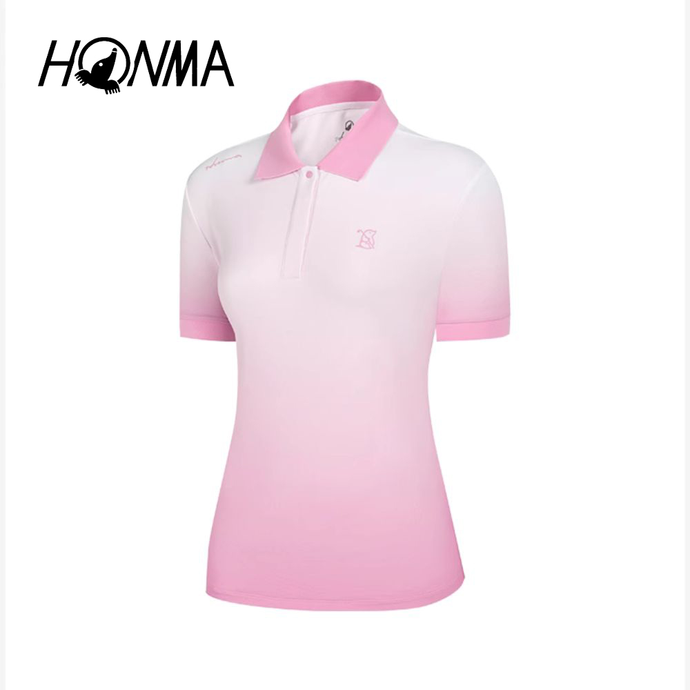 HONMA 本間高爾夫 女款吸失速乾短袖POLO衫 日本高爾夫專業品牌(XS-L 粉紅 任選HWKX707H134)