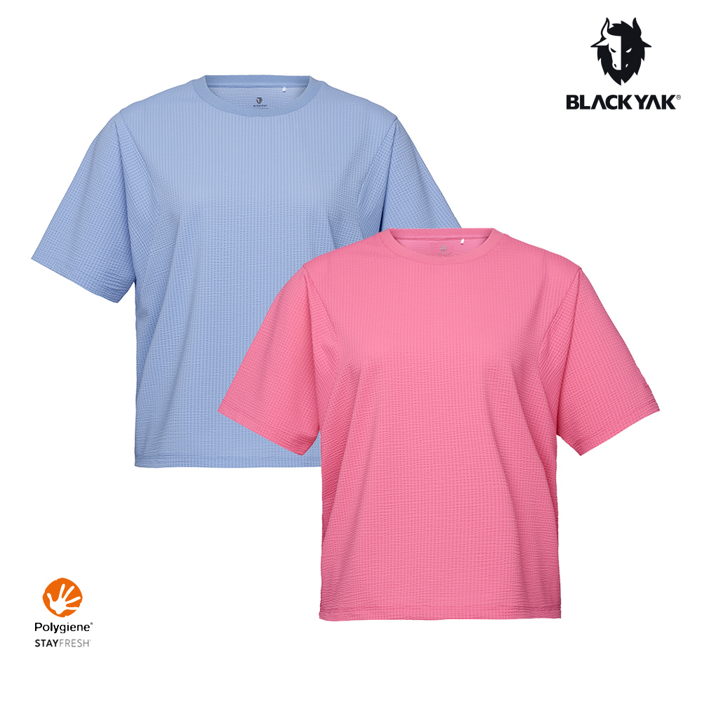 BLACKYAK 女 SEERSUCKER短袖上衣(2色)-寬鬆落肩 泡泡紗 抗菌除臭 短袖上衣 圓領T BYFB1WC504