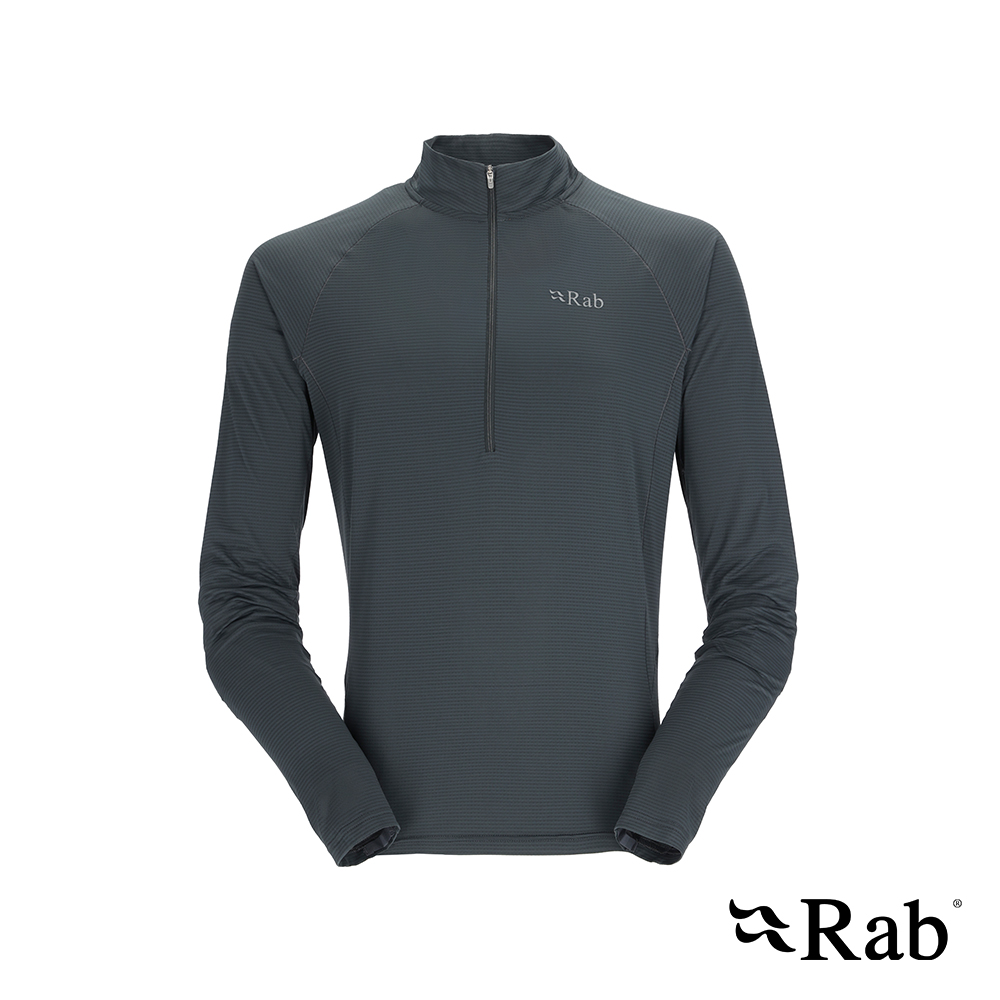 RAB Sonic LS Zip 長袖透氣拉鍊排汗衣 男款 鯨魚灰 #QBL03
