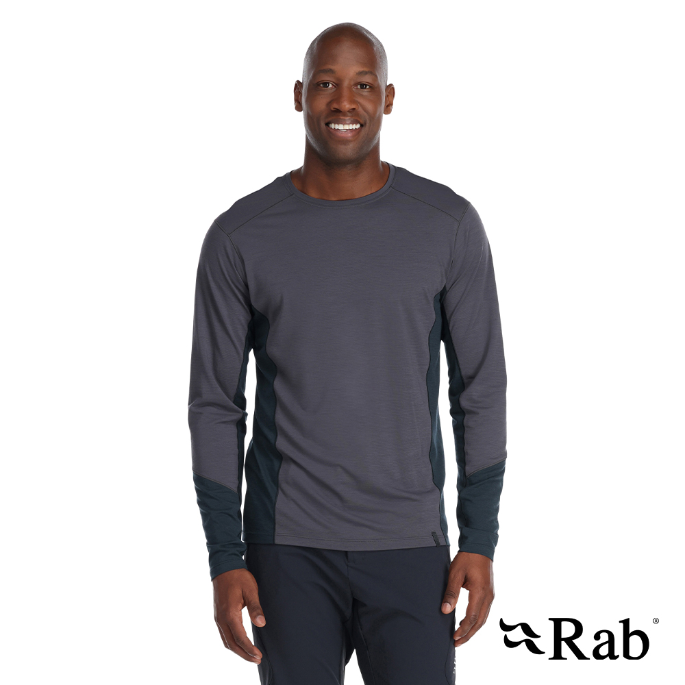 RAB 【英國 】Syncrino Base LS Tee 羊毛混紡長袖排汗衣 男款 石墨灰 #QBL32
