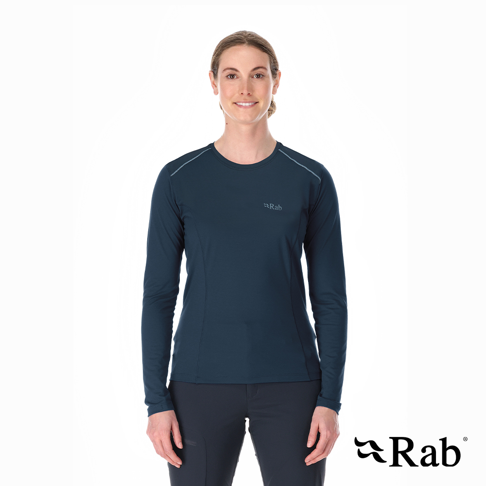 RAB Force LS Tee Wmns 長袖透氣排汗衣 女款 暴風藍 #QBL08