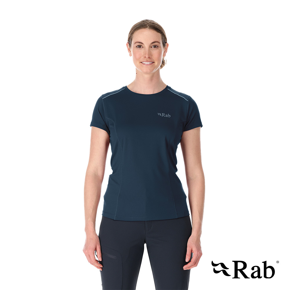 RAB Force Tee Wmns 圓領短袖透氣排汗衣 女款 暴風藍 #QBL06