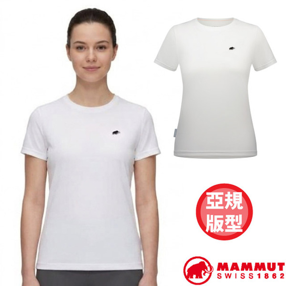 MAMMUT 長毛象 女 Mammut Essential T-Shirt AF 防曬LOGO布章短袖T恤/防紫外線係數UPF 50+/1017-05090-00471 白 PRT1