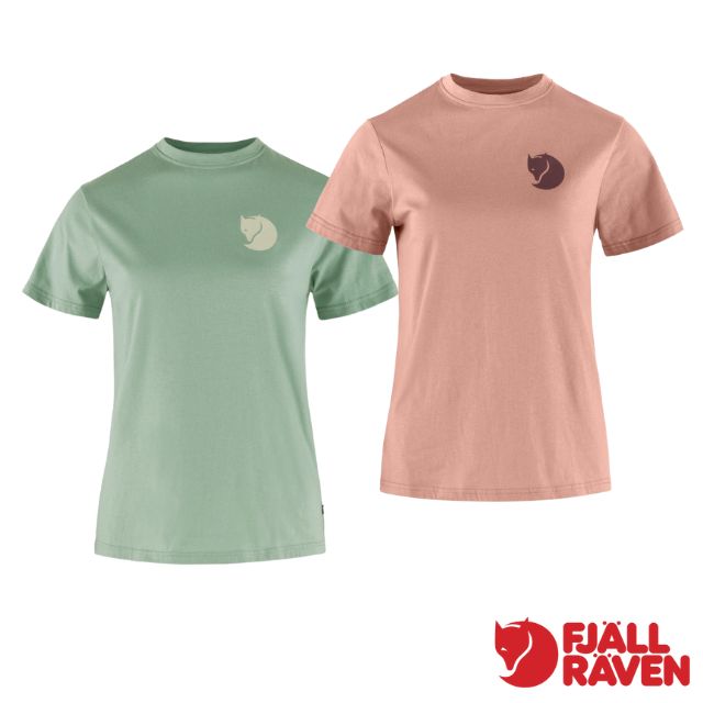Fjallraven 小狐狸 女 Fox Boxy Logo 輕量吸濕彈性透氣有機棉短袖圓領衫.休閒T恤.運動上衣/合身版型/87153