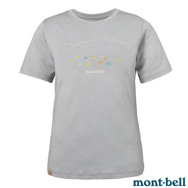 MONT-BELL 女 MW PLUS LT 透氣快乾羊毛混紡圓領短袖T恤(SKY HIGH CAMP) Merino Wool Plus/1114616-LGY 淺灰