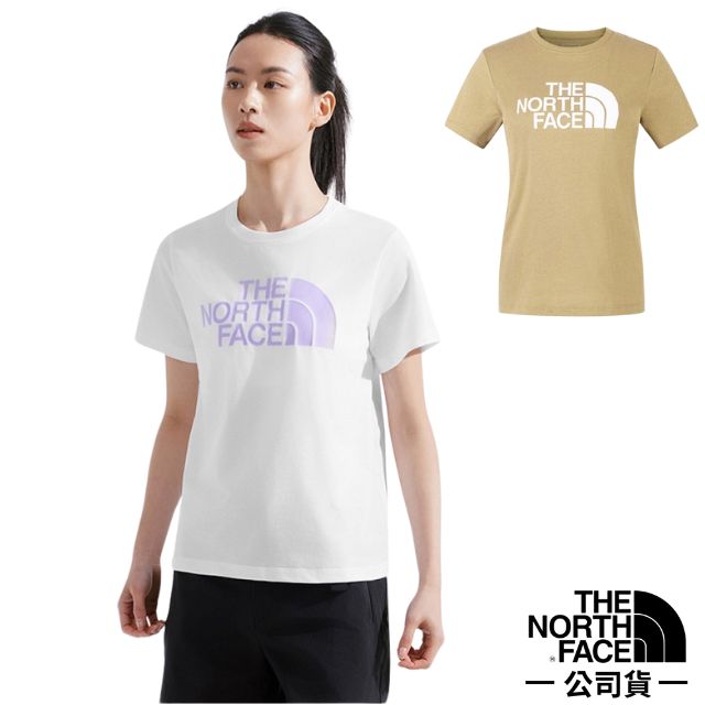 The North Face 北面 女 FLASHDRY 吸濕透氣排汗短袖圓領T恤.休閒套頭衫.運動上衣/標誌性LOGO/8CK9