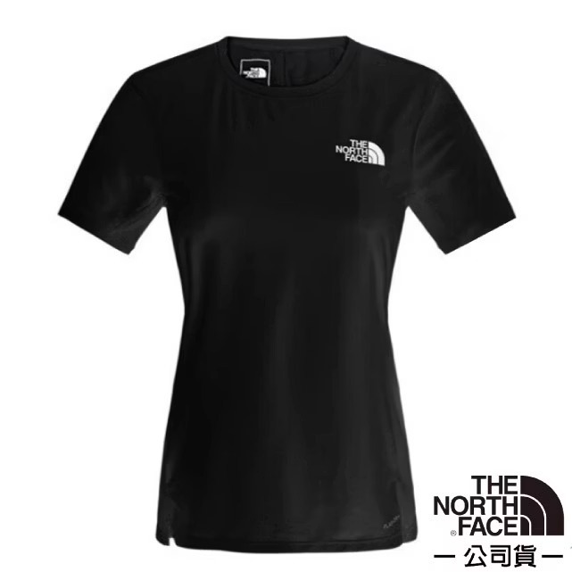 The North Face 北面 女 FLASHDRY-WICKING 吸濕透氣排汗短袖圓領T恤.休閒套頭衫.運動上衣/功能性拼接/83SU