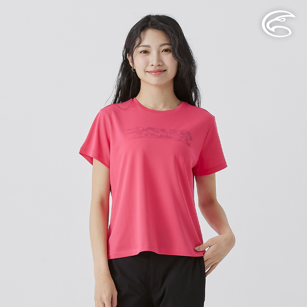ADISI 女UPF50+防曬抑菌圓領短袖排汗衣 AL2511034 桃紅 (S-2XL)