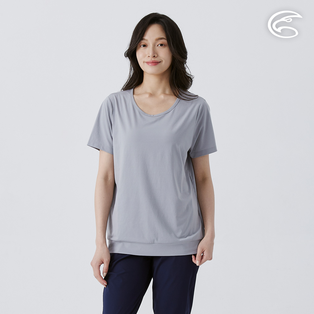 ADISI 女彈性乾爽快排後剪接長版上衣 AL2511066 中灰 (M-XL)