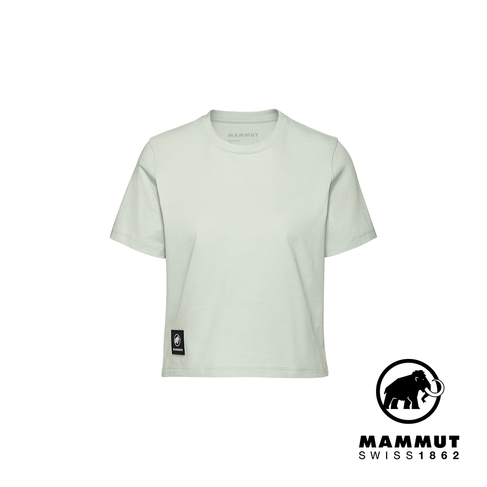 MAMMUT 長毛象 Massone T-Shirt Cropped W Patch 有機棉短版短袖T恤 鼠尾草銀綠 女款 #1017-05180
