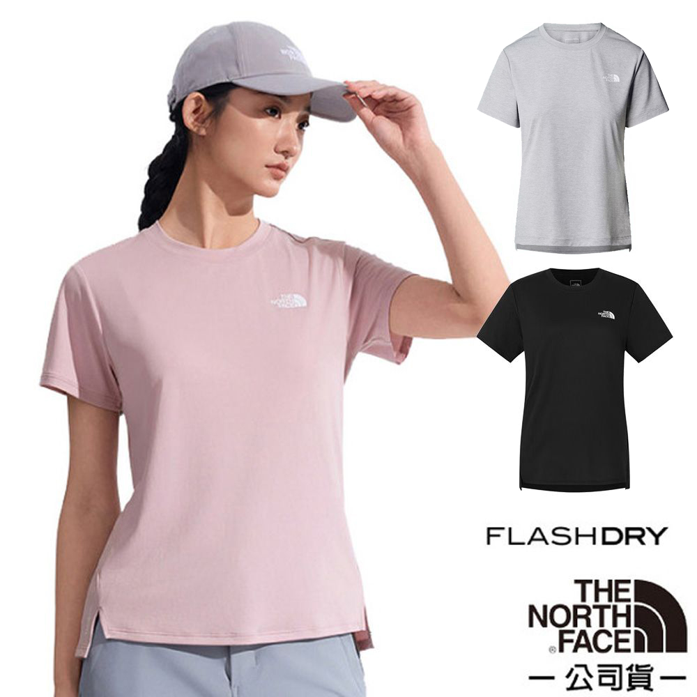 The North Face 北面 女 吸濕排汗短袖T恤.圓領套頭衫.運動休閒上衣/FlashDry吸濕排汗/ 8DFJ