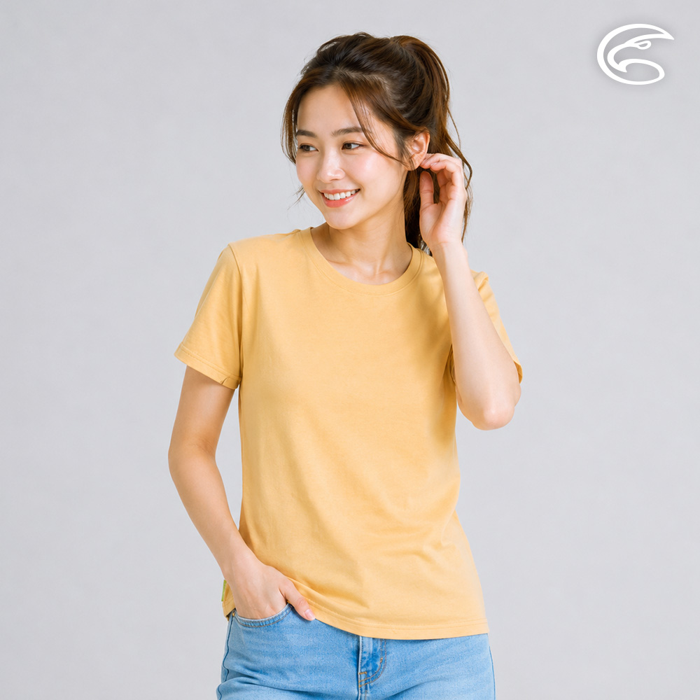 ADISI 中性SORONA混紡絲滑涼感循環圓T AL2611118 麥穗黃 (S-XL)|UPF50+ 抗UV 吸濕排汗 抗菌 彈性 排汗衣