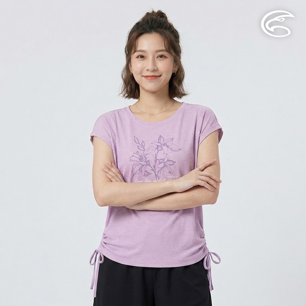 ADISI 女輕量散熱超透氣抑菌消臭抽皺排汗衣 AL2611020 藤紫 (S-2XL)|吸濕排汗 快乾 防臭 輕量 T恤
