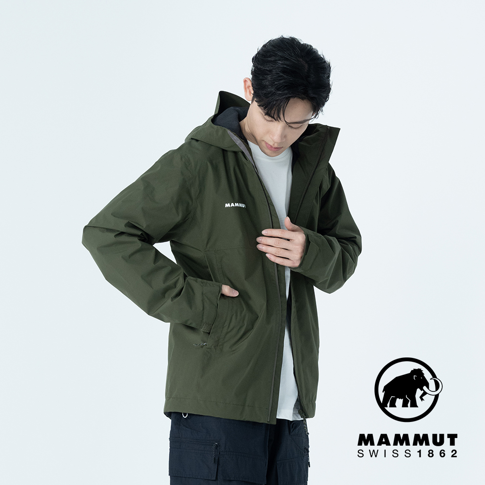 MAMMUT 長毛象 Treeline Light HS Hooded Jacket GTX輕量防水連帽外套 男款 深沼澤綠 #1010-31510