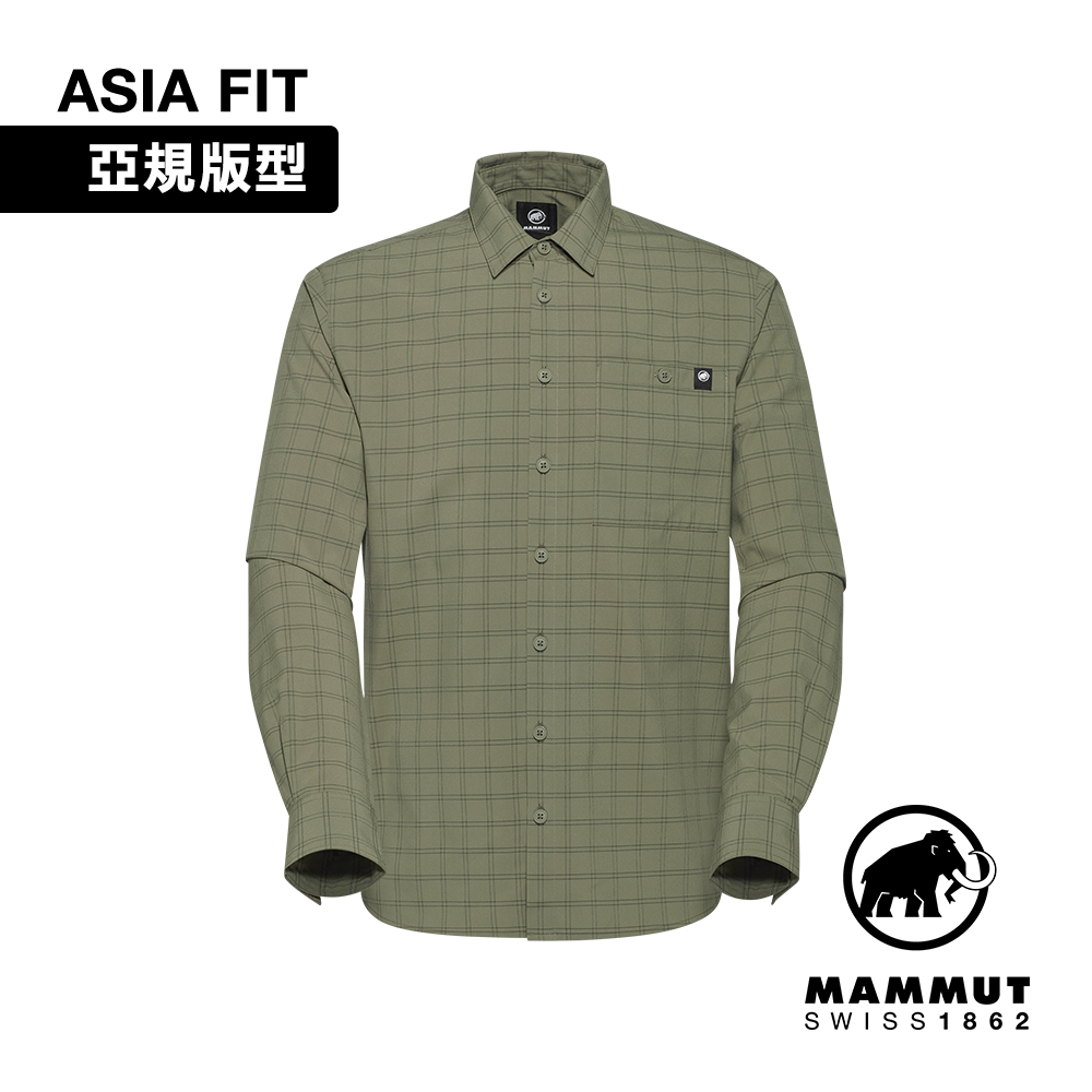 MAMMUT 長毛象 Lenni LS Shirt AF 機能長袖格紋襯衫 男款 沼澤綠/深沼澤綠 #1015-01650