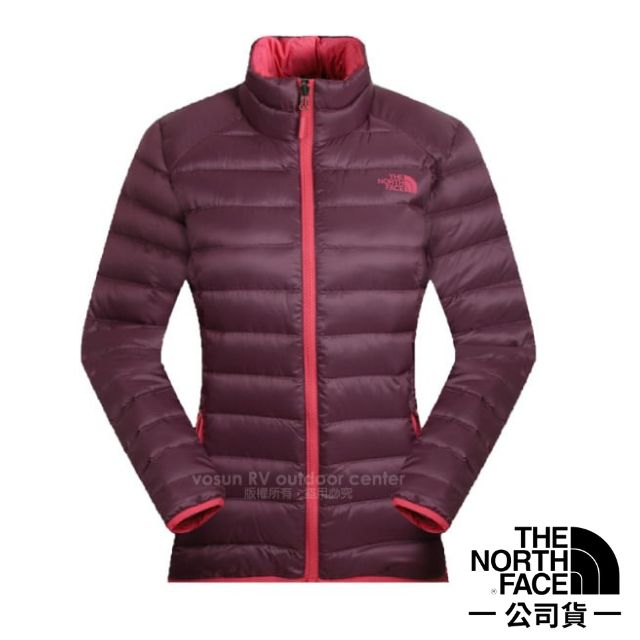The North Face 北面 女新款 700FPl 超輕保暖鵝絨防潑水連帽羽絨外套.兜帽防風夾克.雪衣.大衣/適登山健行/CTW1 紫紅 N