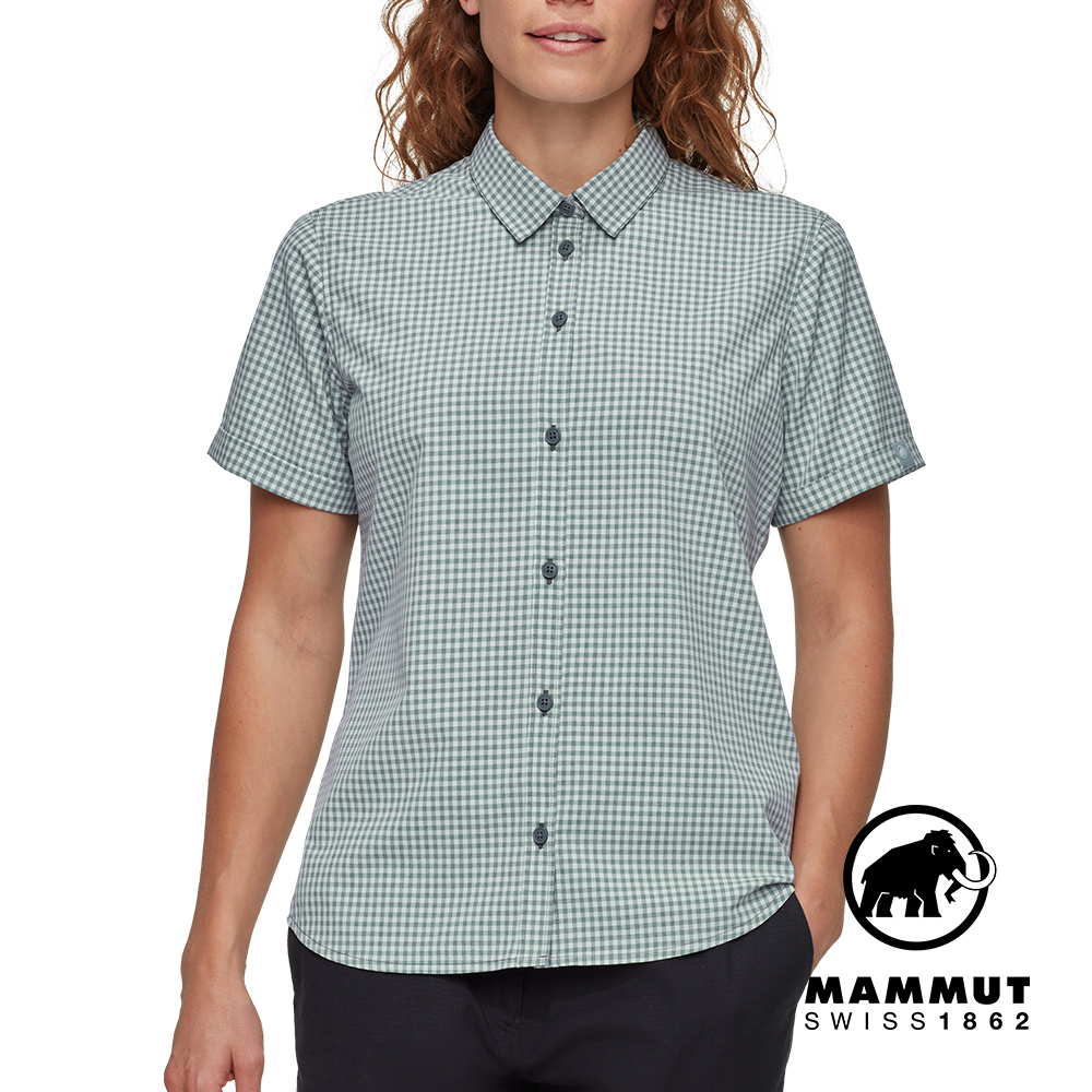 MAMMUT 長毛象 Aada Shirt 輕盈防曬柔軟短袖襯衫 女款 地層灰藍/銀鼠尾草 #1015-01240