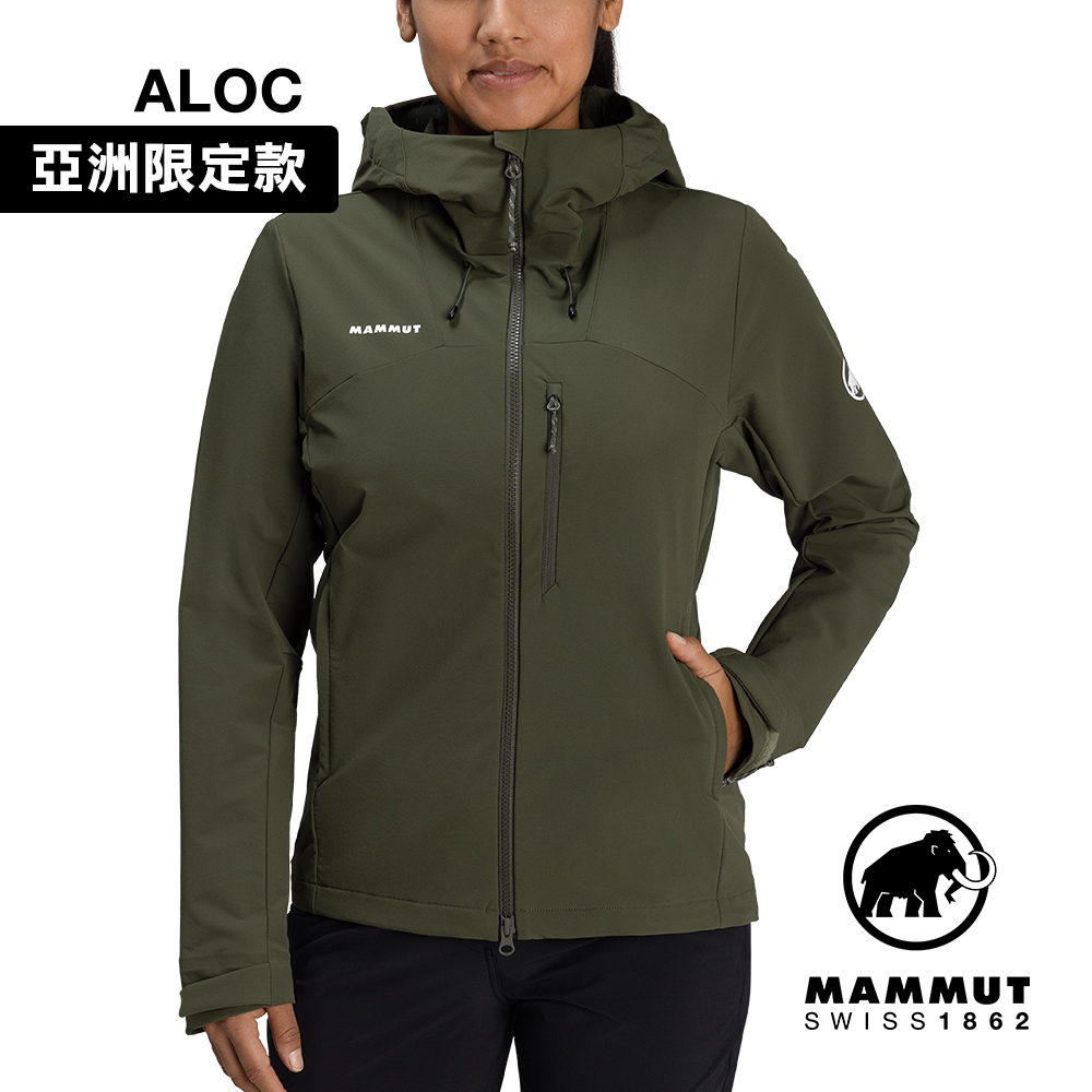 MAMMUT 長毛象 Trekkers SO Hooded Jacket AF 高透氣彈性連帽外套 深沼澤綠 女款 #1011-02530