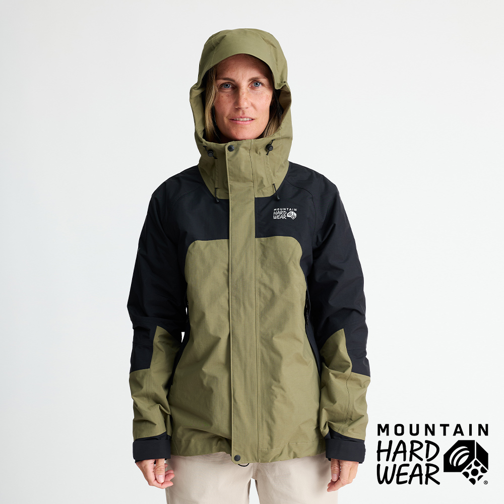 Mountain Hardwear Dry Times Hooded Jacket W 經典復刻防水連帽外套 女款 油橄欖綠/黑 #2109741