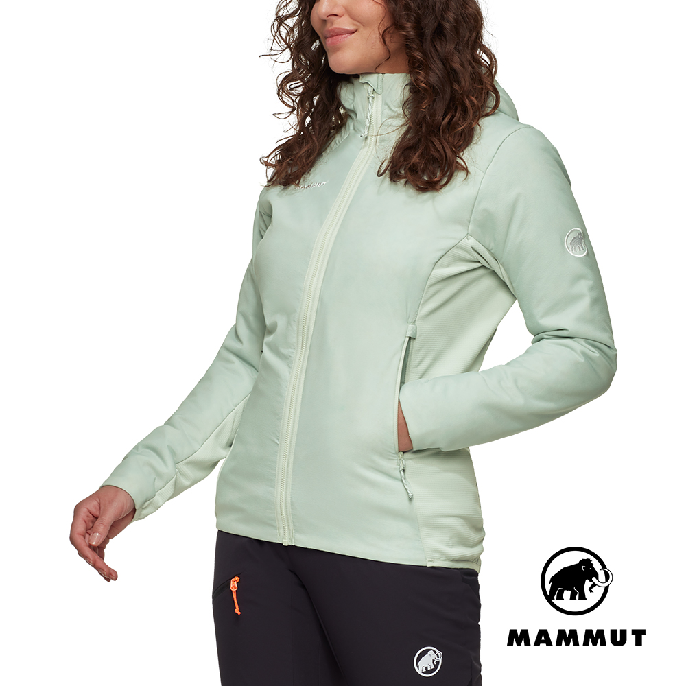 MAMMUT 長毛象 Rime Light IN Hybrid Hooded W 輕量繩化纖連帽外套 鼠尾草銀綠 女款 #1013-03970