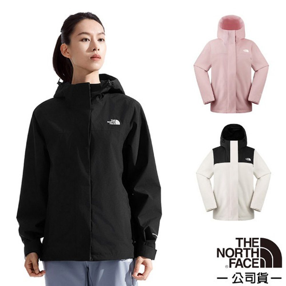 The North Face 北面 女 SANGRO 3效能防風防水透耐磨連帽外套夾克(可套件內件)/ 8DX8