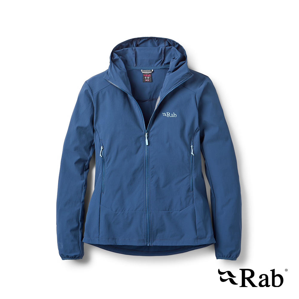 RAB Borealis Hoody Wmns 彈性防風透氣連帽外套 女款 暴風藍 #QWS77