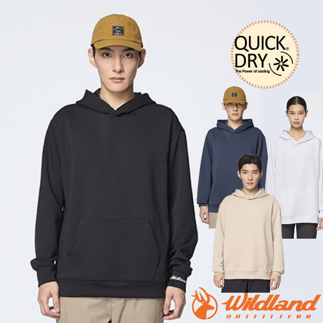 WILDLAND 荒野 男女 Air連帽彈性機能衣.機能長袖保暖帽T.中層衣.休閒運動上衣/ 0B52608