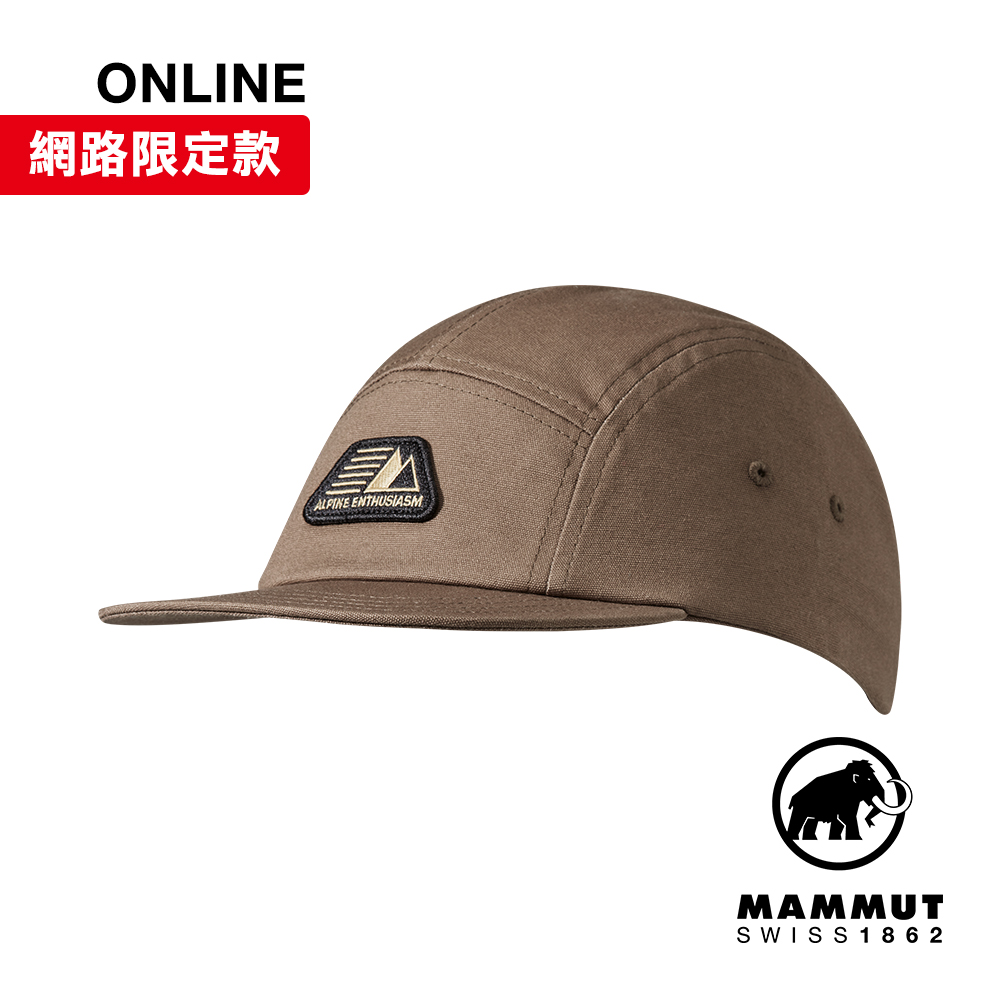 MAMMUT 長毛象Five Panel Cotton Cap 休閒有機棉露營帽深玉石綠